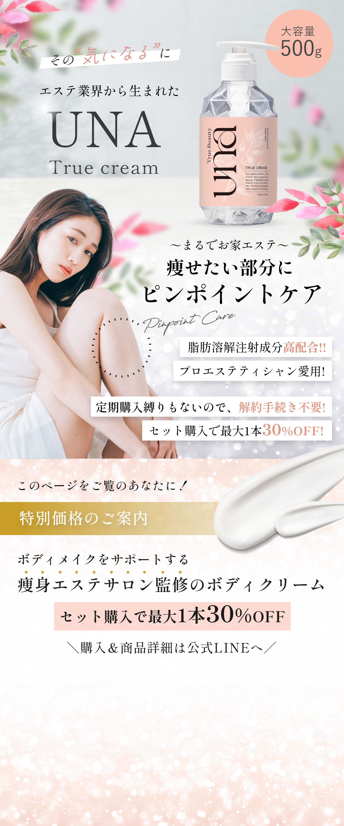 エステ業界から生まれたUNA　True cream